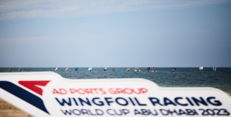 The international fleet gets some practice racing off Al Mirfa beach